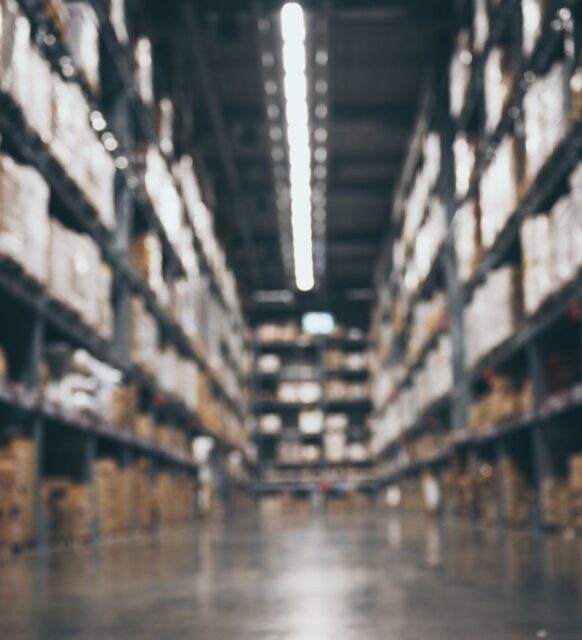 Blurred image of the inside of a warehouse